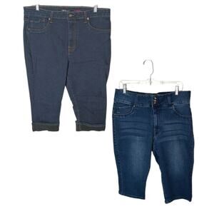 Faith Jeans Bundle Denim Jean Capri (2 Pairs) Women 16 Super Stretch Comfort
